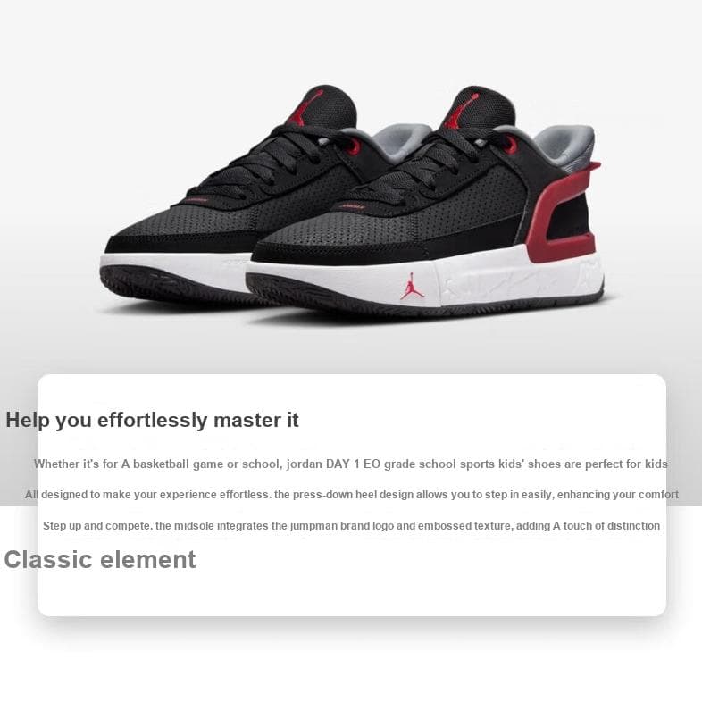 Adidași Air Jordan Day 1 EasyOn GS Bred pentru copii Negru Gri Rece Alb FQ1306-006 cm