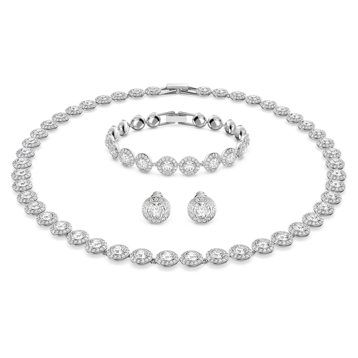 Swarovski Set de bijuterii din cristal de lux Angelic 5367853 (cercei, brățară, colier)