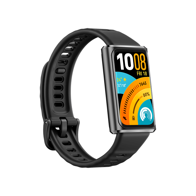 HUAWEI Band 11 Pro Black Matte Black Aluminum Alloy Case Black Fluoroelastomer Strap