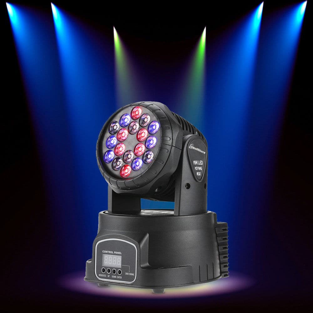 Proiector LED color DEPOX®, Light Maddness, jocuri de lumini, 70W, 18 surse lumina, negru