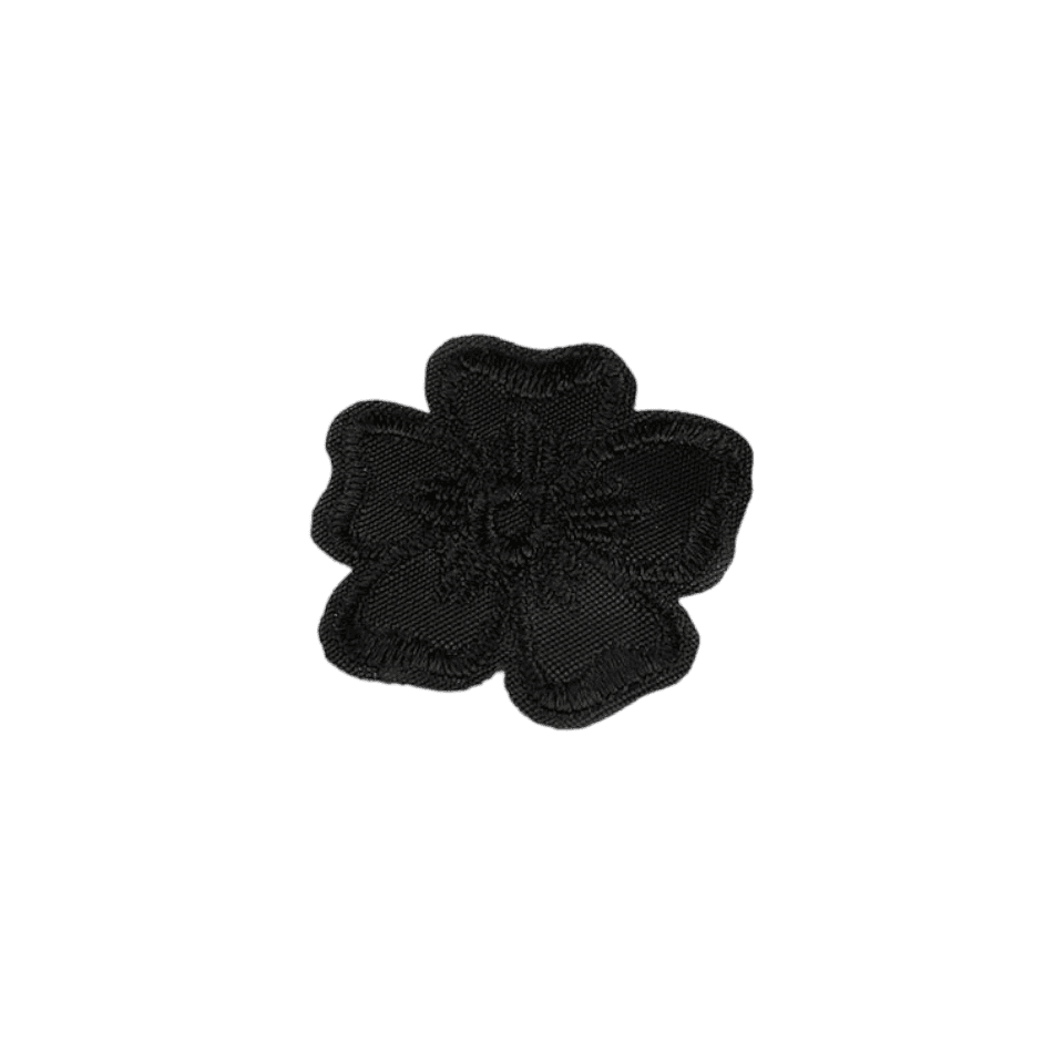 Aplicatie termoadeziva brodata, 35 mm floare Neagra