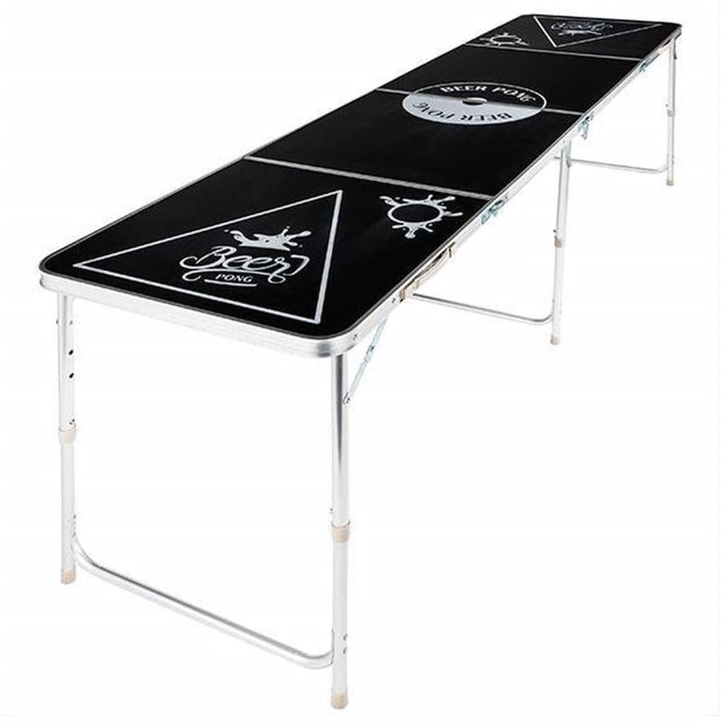 HI Masa pliabila pentru Beer Pong, inaltime reglabila, negru