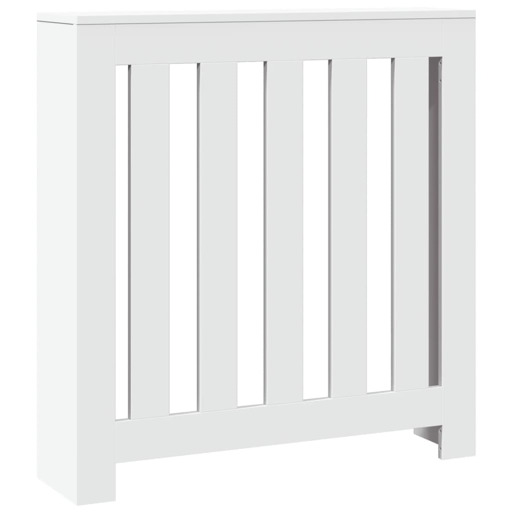 Masca pentru calorifer, alb, 78x20x82 cm, lemn prelucrat, design lamele verticale