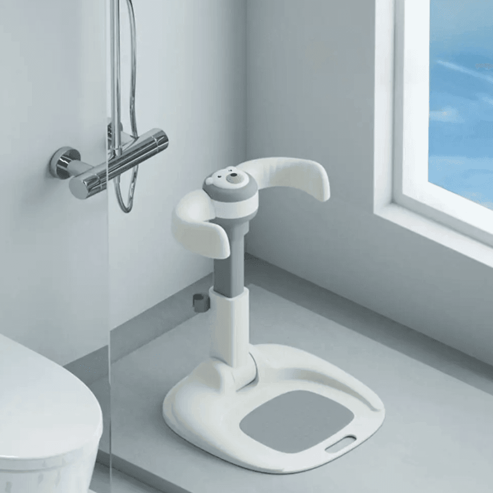 Suport de Dus pentru Copii, 8 - 36 Luni, Inaltime Reglabila 43cm -55cm, Cotiere Reglabile 26cm - 35cm, Pliabil