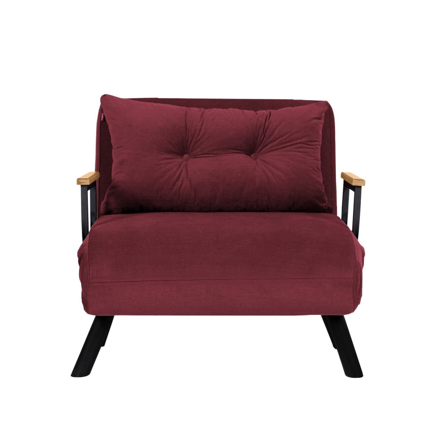 Canapea extensibila, Hanah Home, metal, textil, visiniu, 175x60 cm