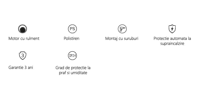 Ventilator baie VentEurope EASY100, diametru 100 mm, debit 97 mc/h, IP24, 14W, silentios, economic, Alb
