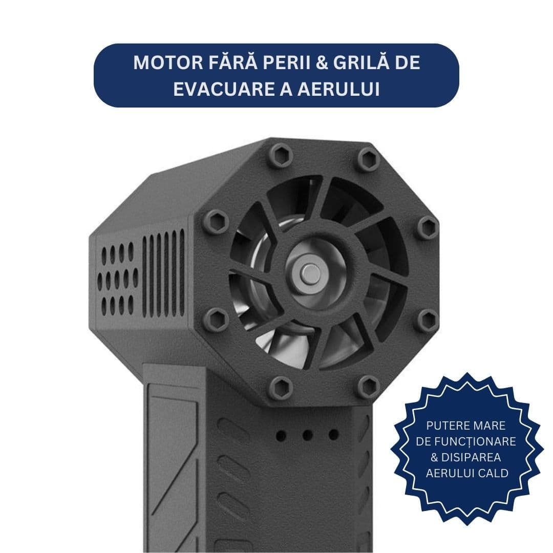 Turbo suflanta portabila cu aer comprimat, 3 viteze, 130000 RPM, lumina LED pentru precizie, 2 capete de schimb, Clickzu