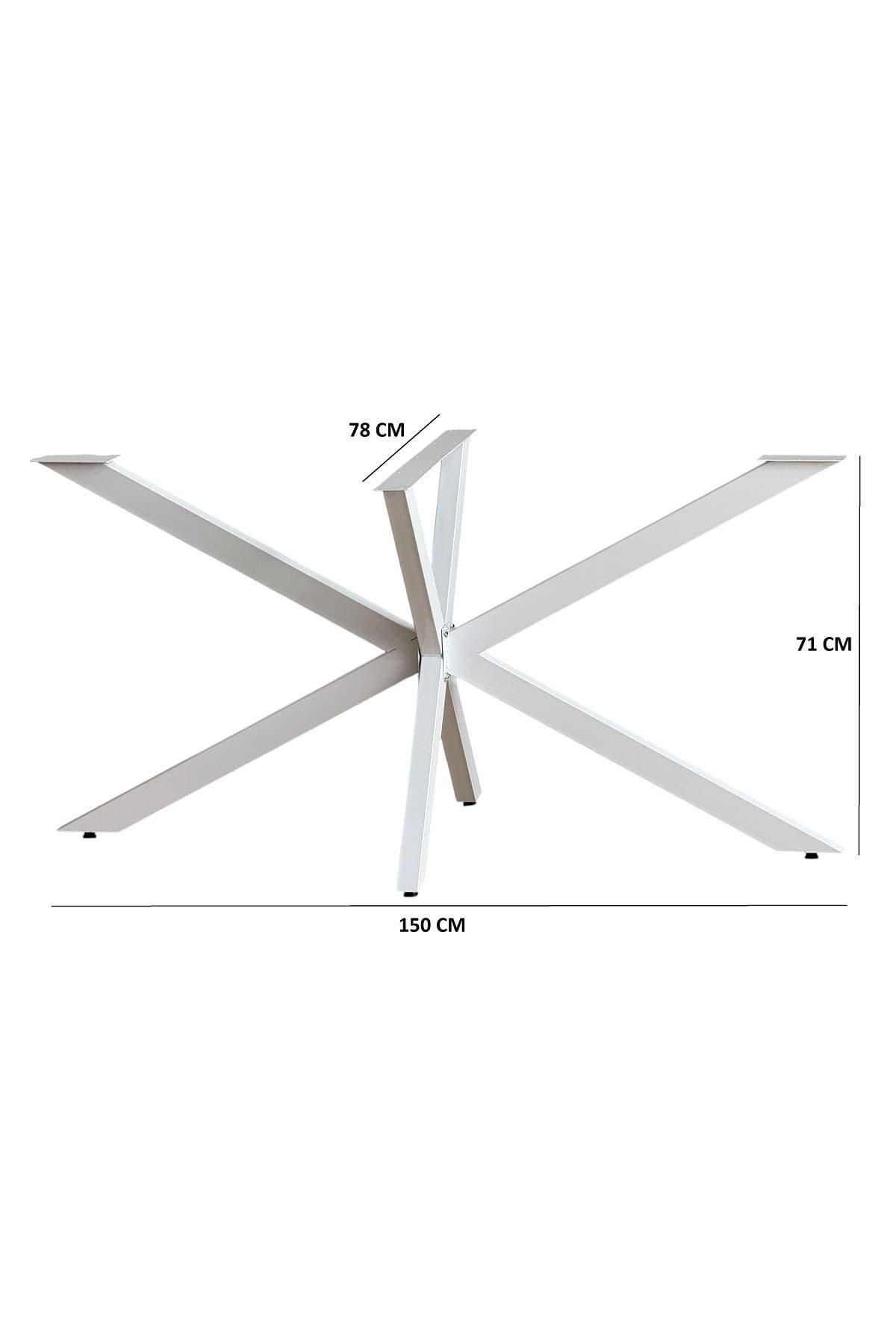 Picioare metal masă Hanah Home, metal, 150 x 78 x 71 cm, alb, 540MDR1502