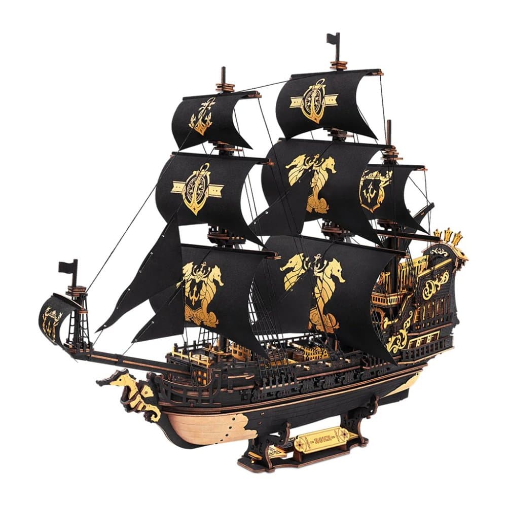 RoboTime Puzzle 3D din lemn, mecanic, Velier Căluț de mare