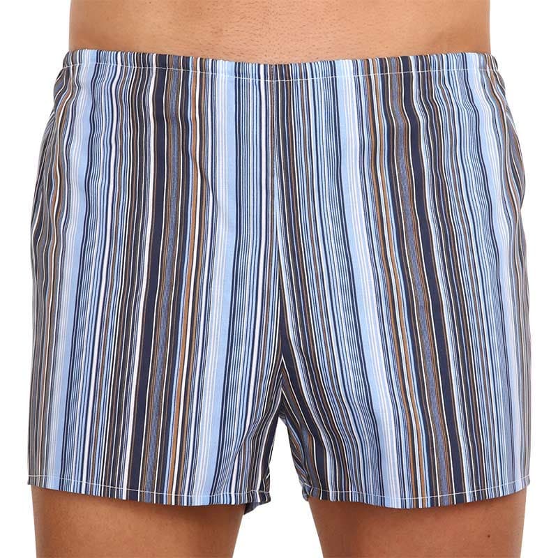 Foltýn Pantaloni scurți clasici pentru bărbați albaștri cu dungi supradimensionați (KN75) 6XL