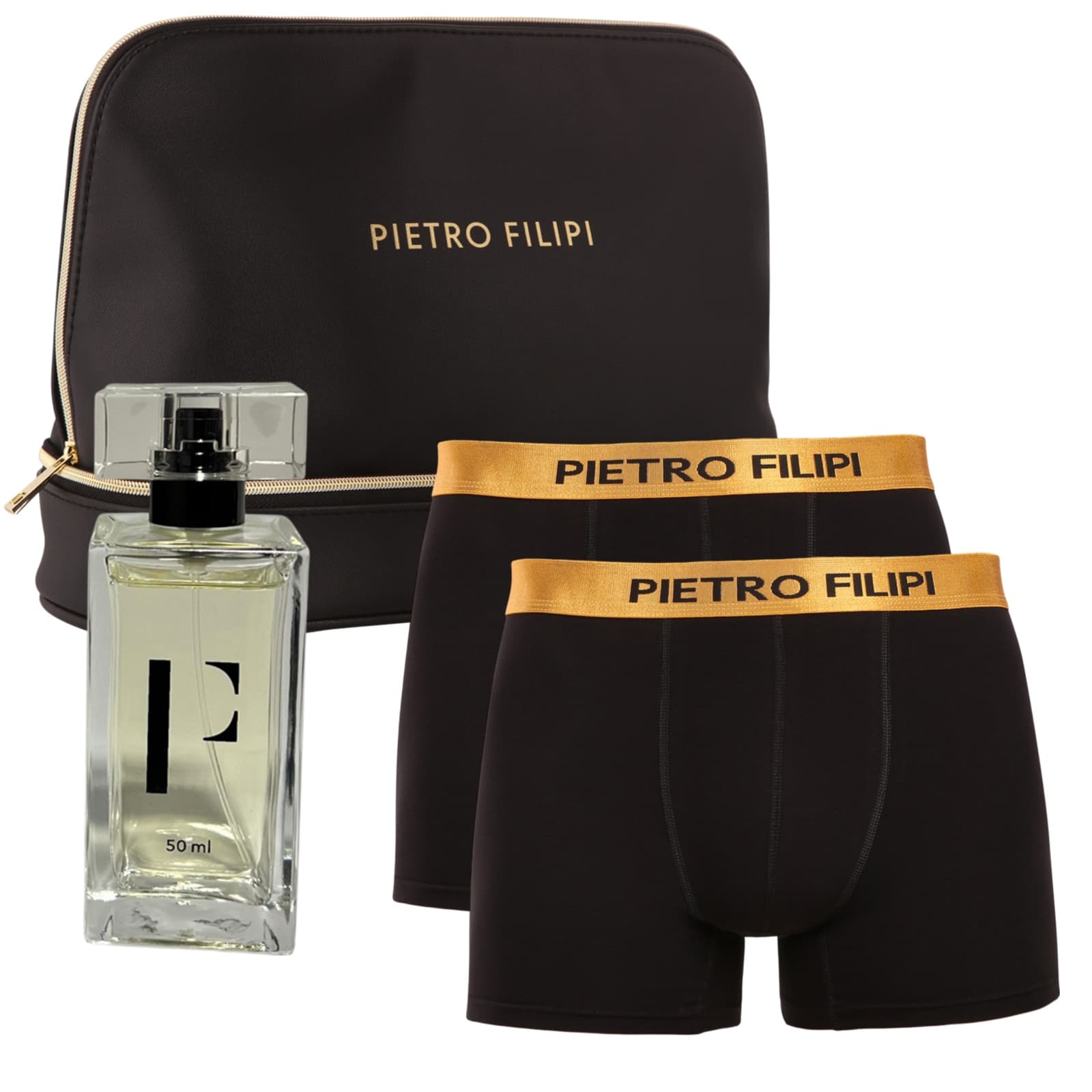 Geantă cosmetică cadou pentru bărbați2PACK pantaloni scurți boxer cu parfum Pietro Filipi (4PJTBKP1) XL