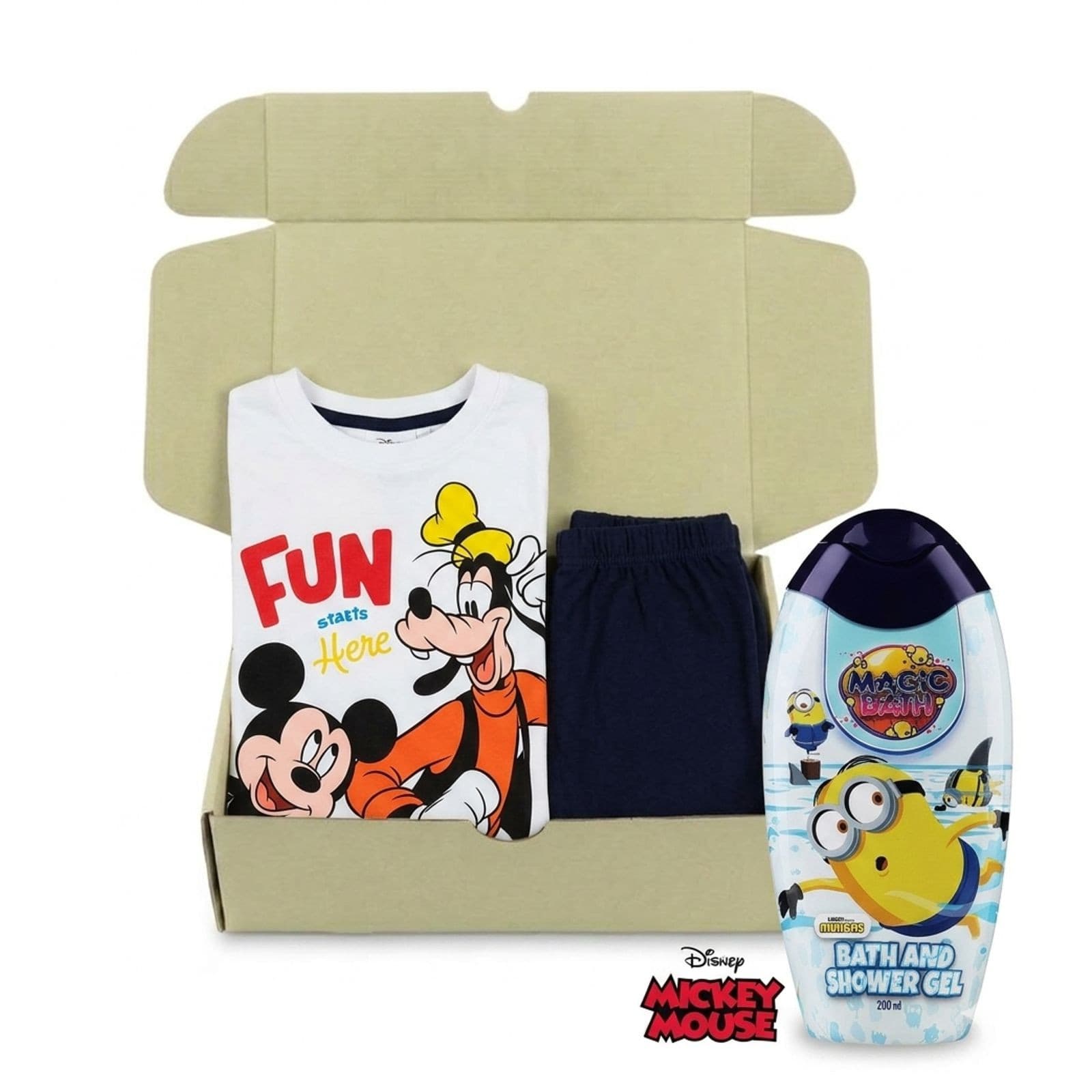 Set cadou pentru băieți pijama Mickey și gel de duș Minioni (2TAKJT1) 98/104
