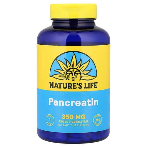 Nature's Life, Pancreatină, 1.400 mg, 250 de comprimate