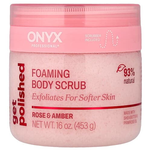 Onyx Professional, exfoliant pentru corp cu spumă, trandafir și chihlimbar, 453 g (16 oz);