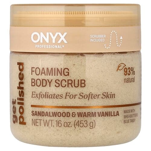 Onyx Professional, exfoliant pentru corp cu spumă, lemn de santal și vanilie, cu efect spumant, 453 g (16 oz);