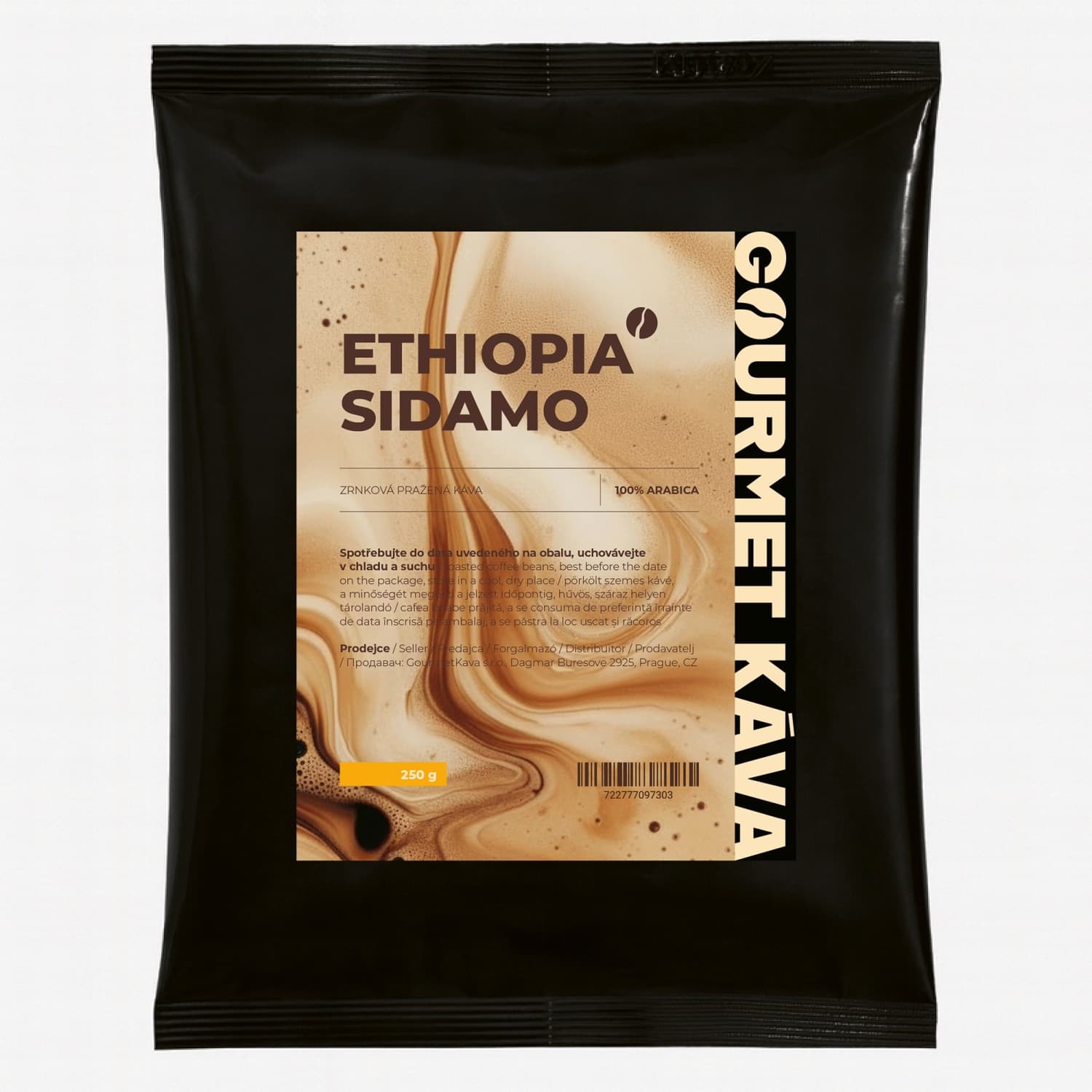 Etiopia Sidamo, cafea arabica boabe: Da, pe frenchpress 250g