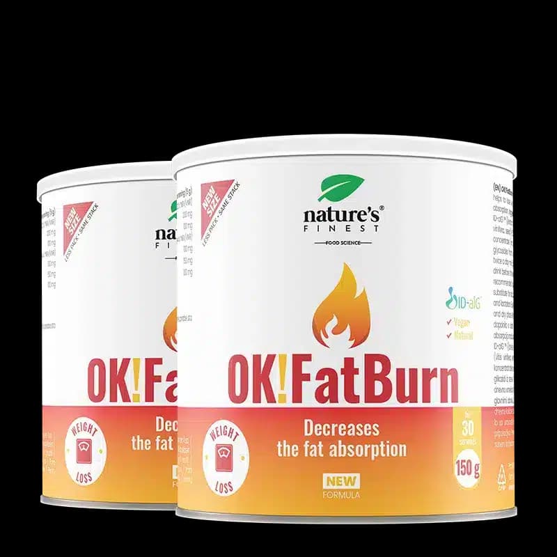Nature's Finest OK!FatBurn | băutură pentru suport în gestionarea greutății cu ID-alG | L-carnitină, L-tirozină + vitamina C pentru metabolism