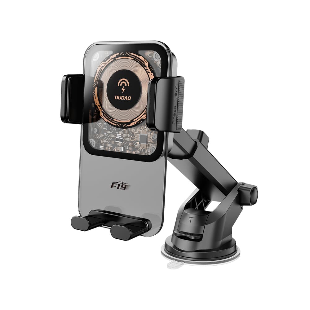 DUDAO F19 Suport auto automat cu încărcare wireless 15W negru