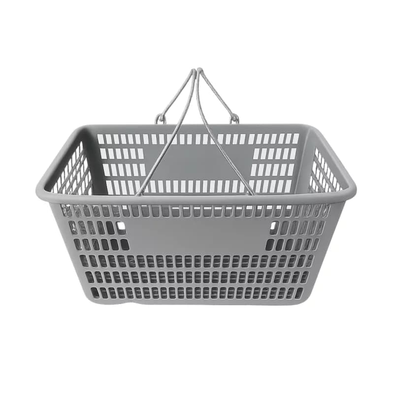 Coș de cumpărături din plastic reciclabil – 30L, cu mâner din inox