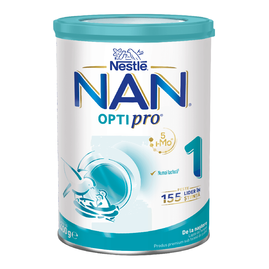Formula de lapte praf Nan 1 Optipro HMO, 0–6 luni, 400 g, Nestle