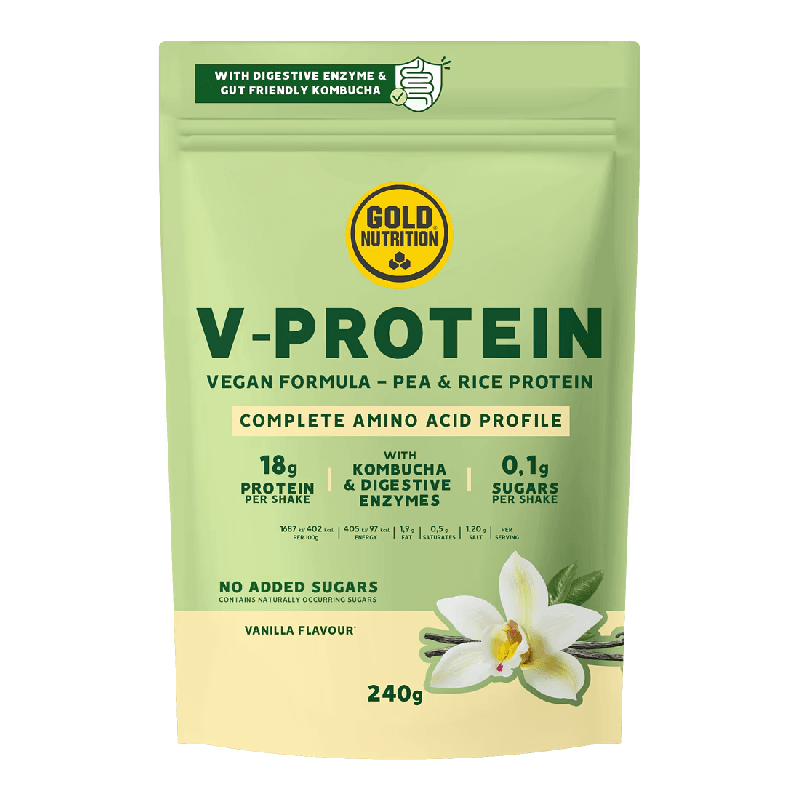 Gold Nutrition Pudra Proteica Vegetala V-protein Vanilie, 240g