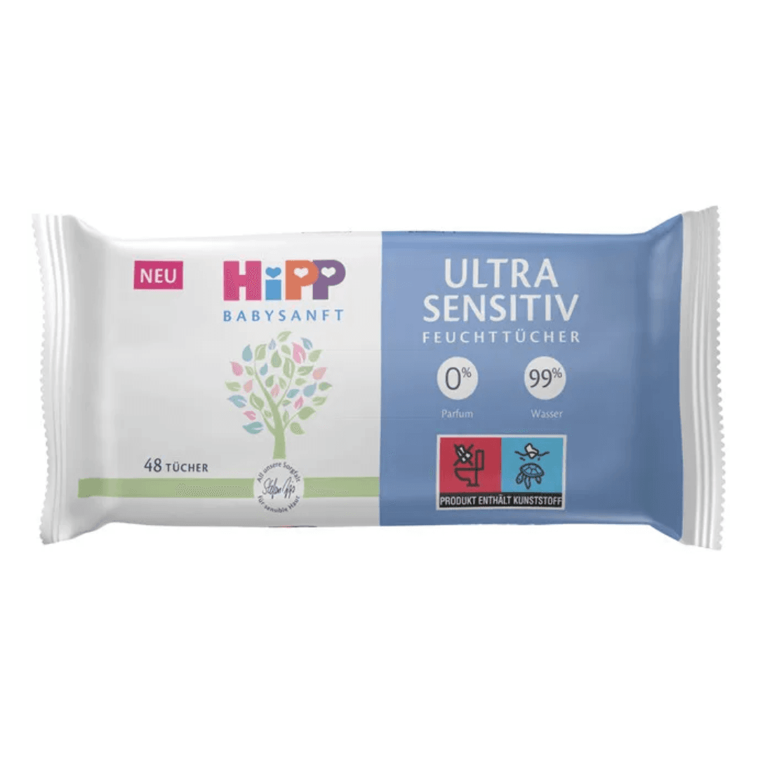 Servetele umede Ultra Sensitiv, 5 pachete*48 bucati, Hipp