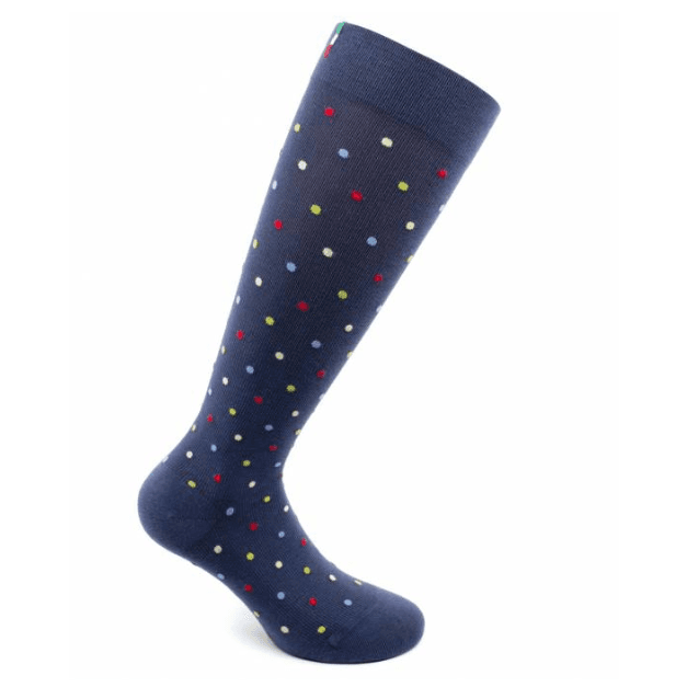 Sosete bumbac pana la genunchi, Fancy Socks, albastru - L